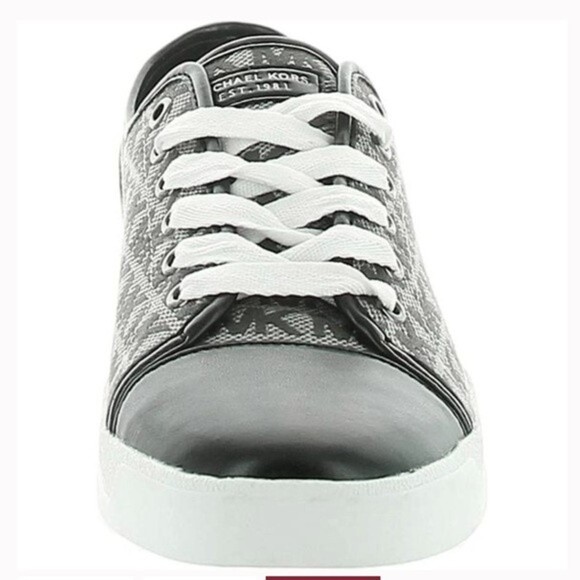 Michael Kors MK City Sneaker MONOGRAM Graphite Black Grey Lace Up Shoe size 8 - Picture 2 of 9